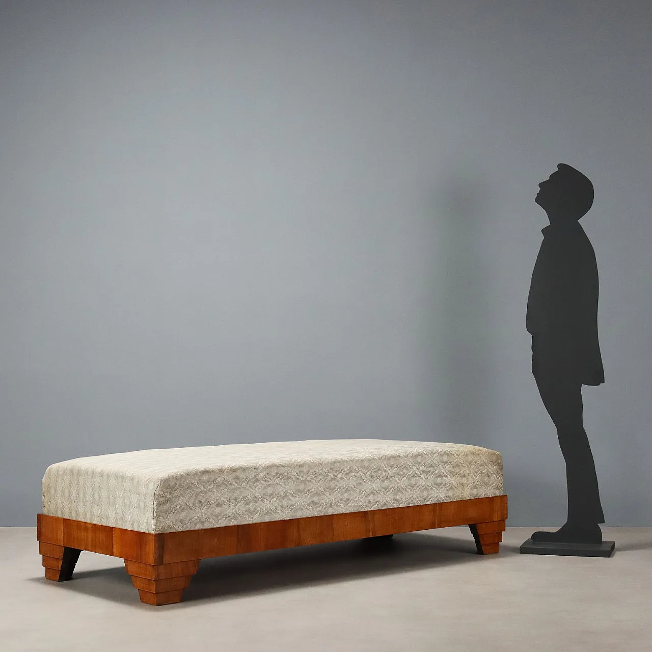 Letto singolo in stile Art Déco in legno, anni '50 2