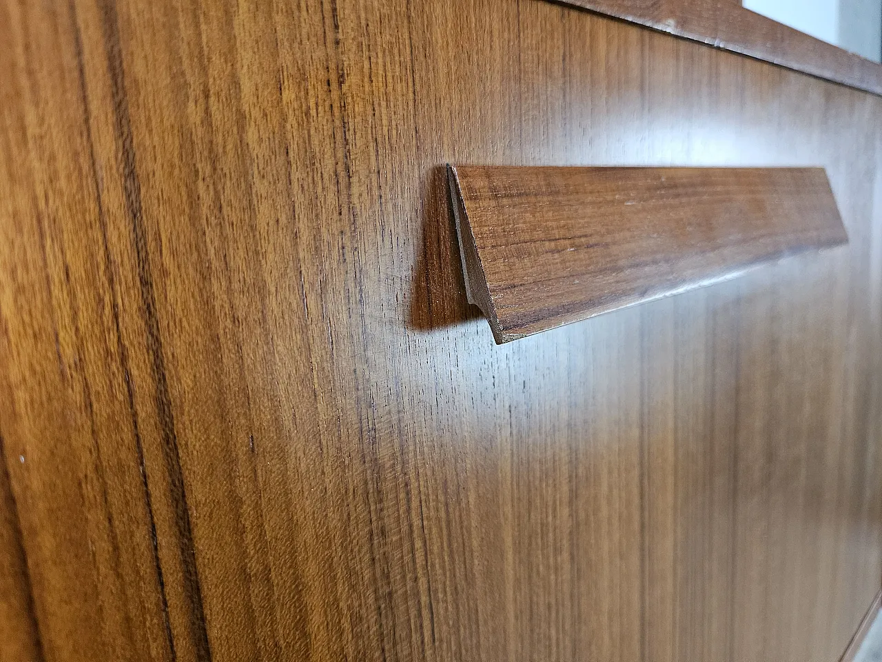 Libreria terra cielo in teak con mensole e scomparto, anni '60 8