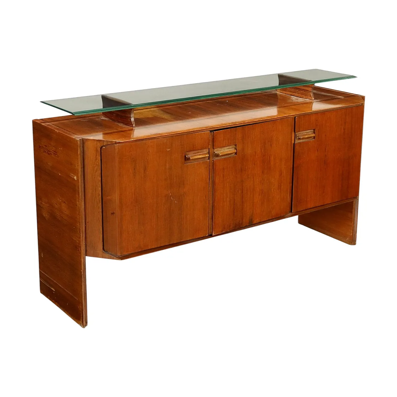 Wooden cabinet with glass shelf, 1960s 1