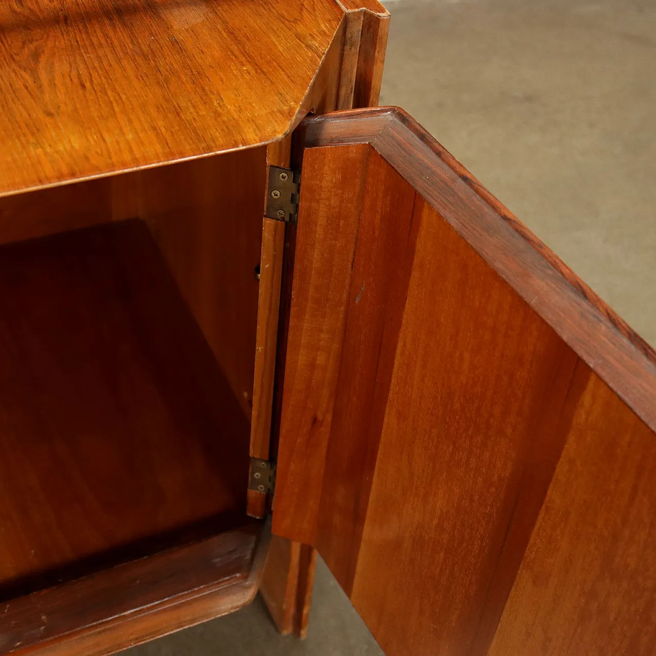 Wooden cabinet with glass shelf, 1960s 9