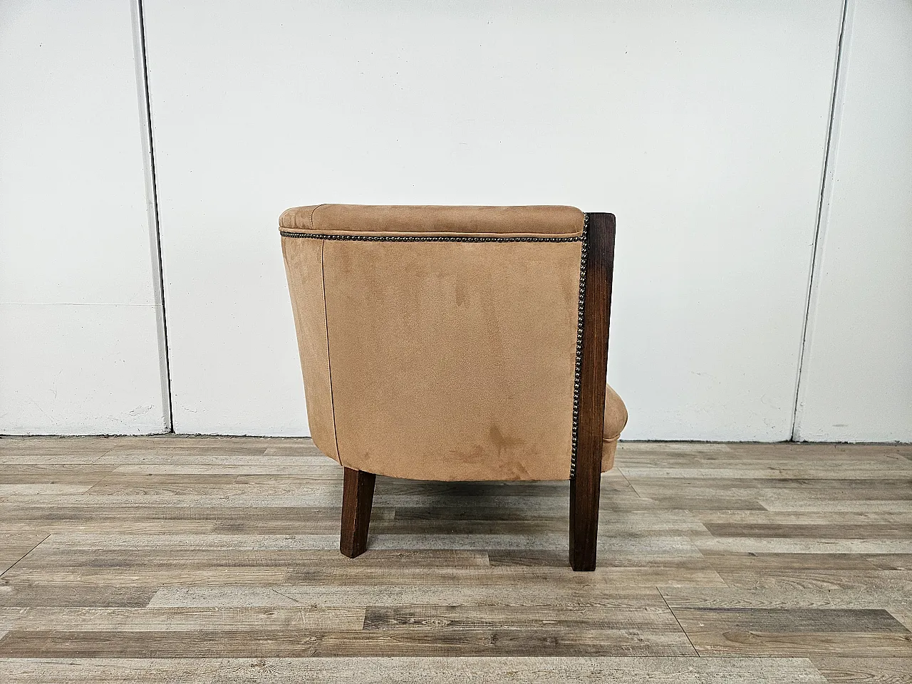 Poltrona Art Decò in noce e velluto, 1940 2