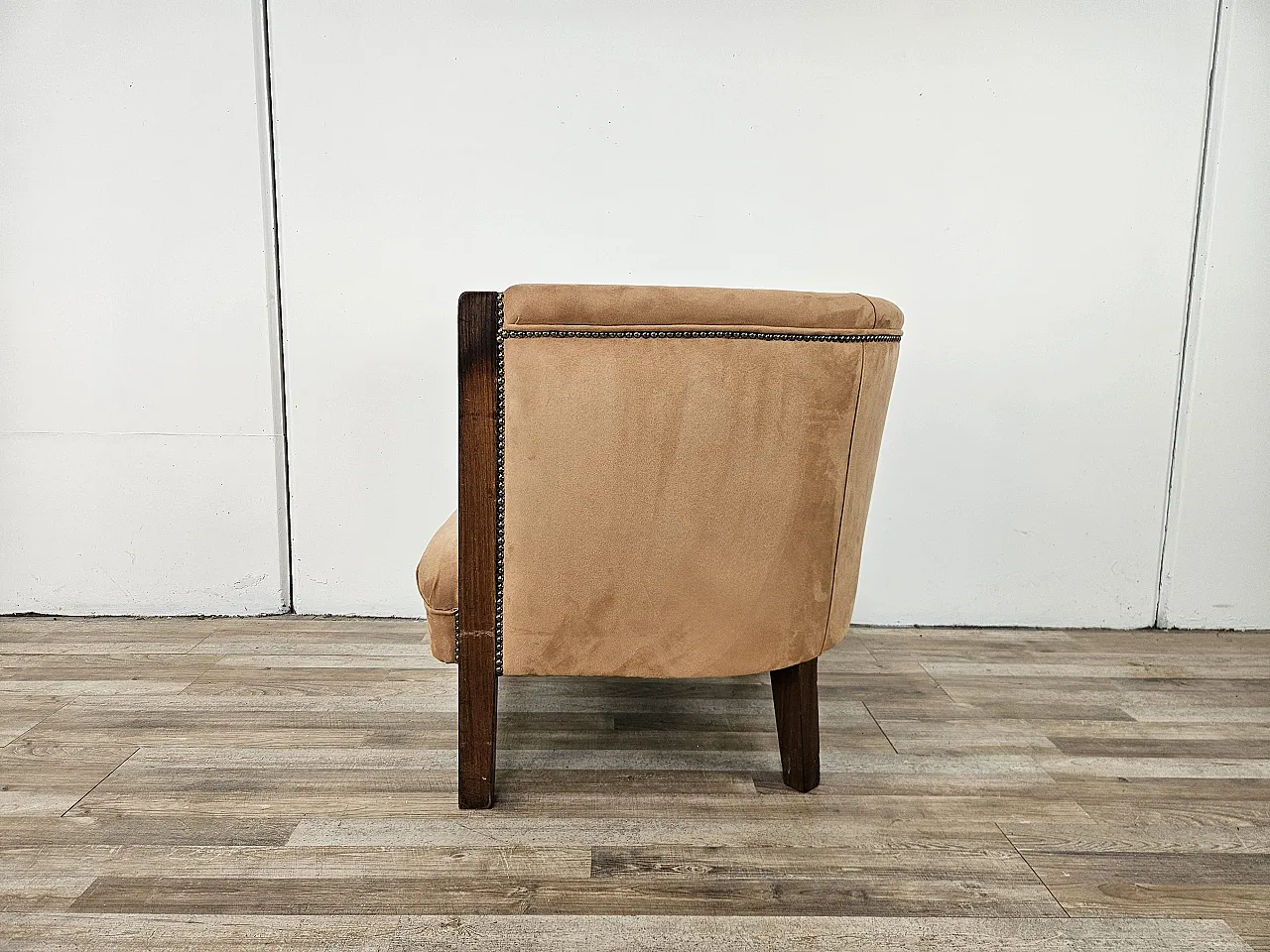 Poltrona Art Decò in noce e velluto, 1940 4