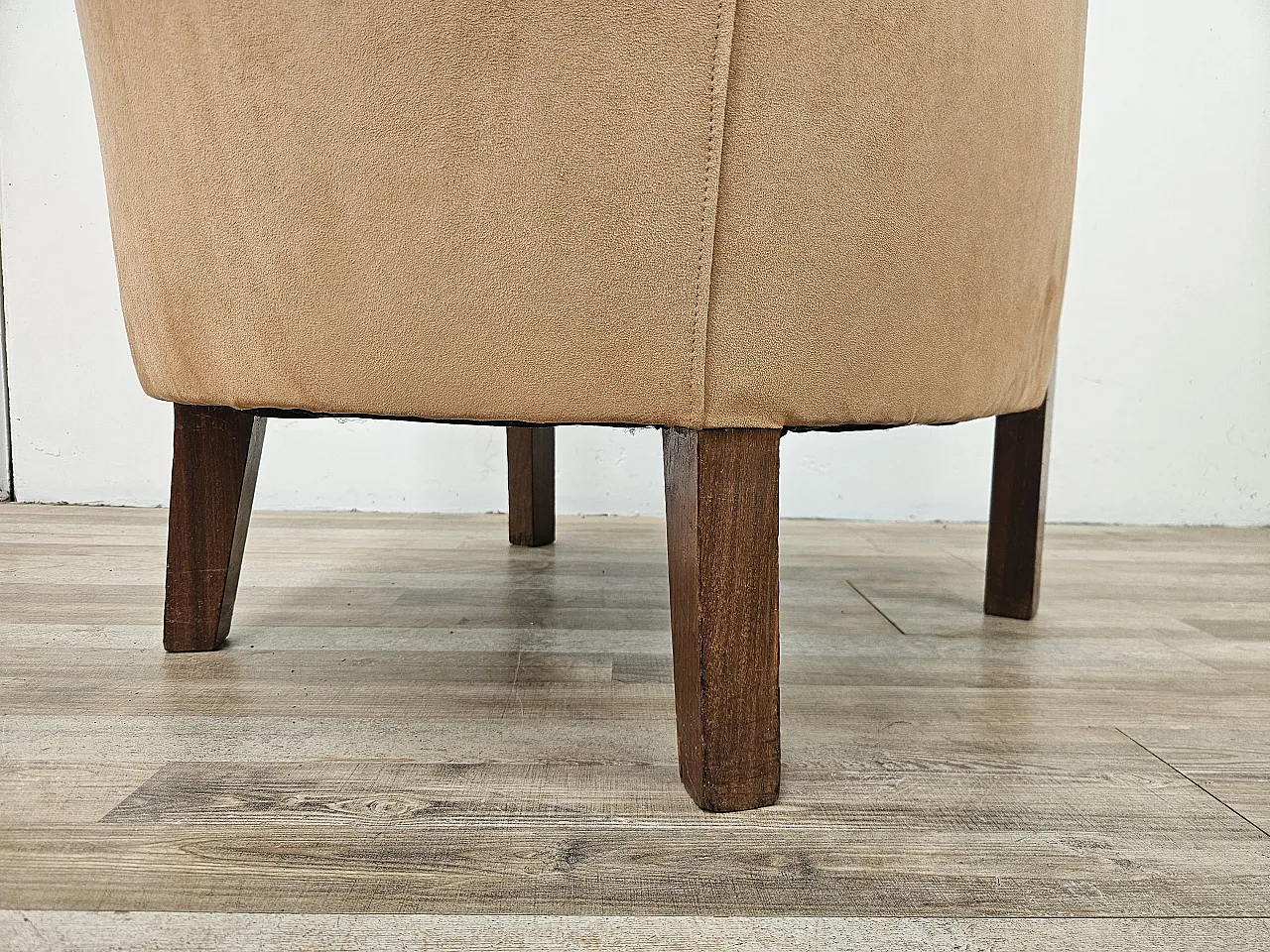 Poltrona Art Decò in noce e velluto, 1940 15