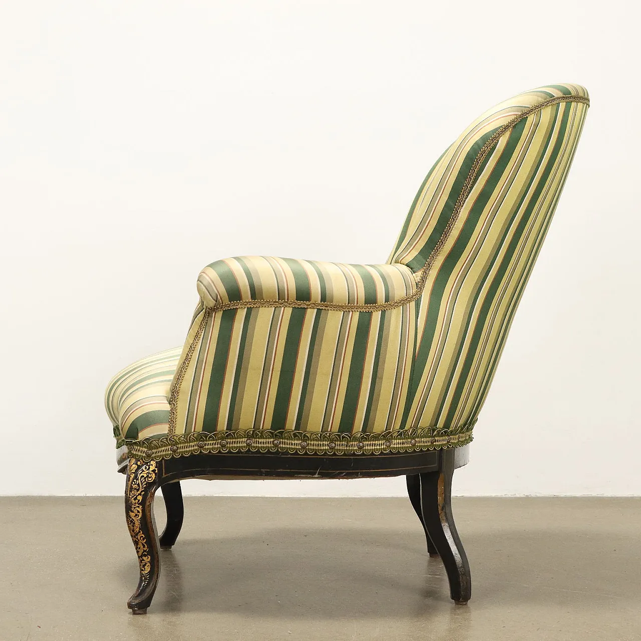 Poltrona in legno imbottita, fine '800 3