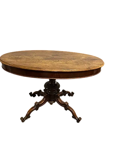 Tavolino ovale in noce massello L. Filippo, '800