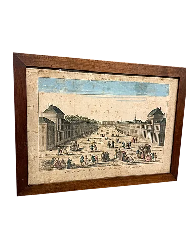 Incisione dipinta Vue de la Carriere de Nency au Septentrio, '800