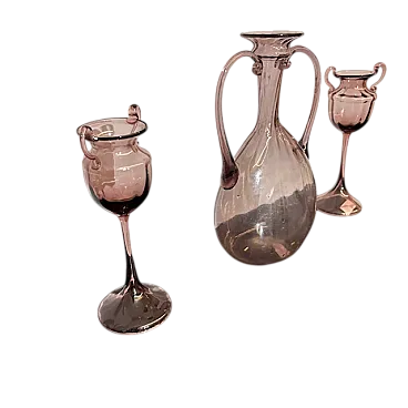 Trittico in vetro rosa  Amatista  Zecchin Cappellin Murano, 1920