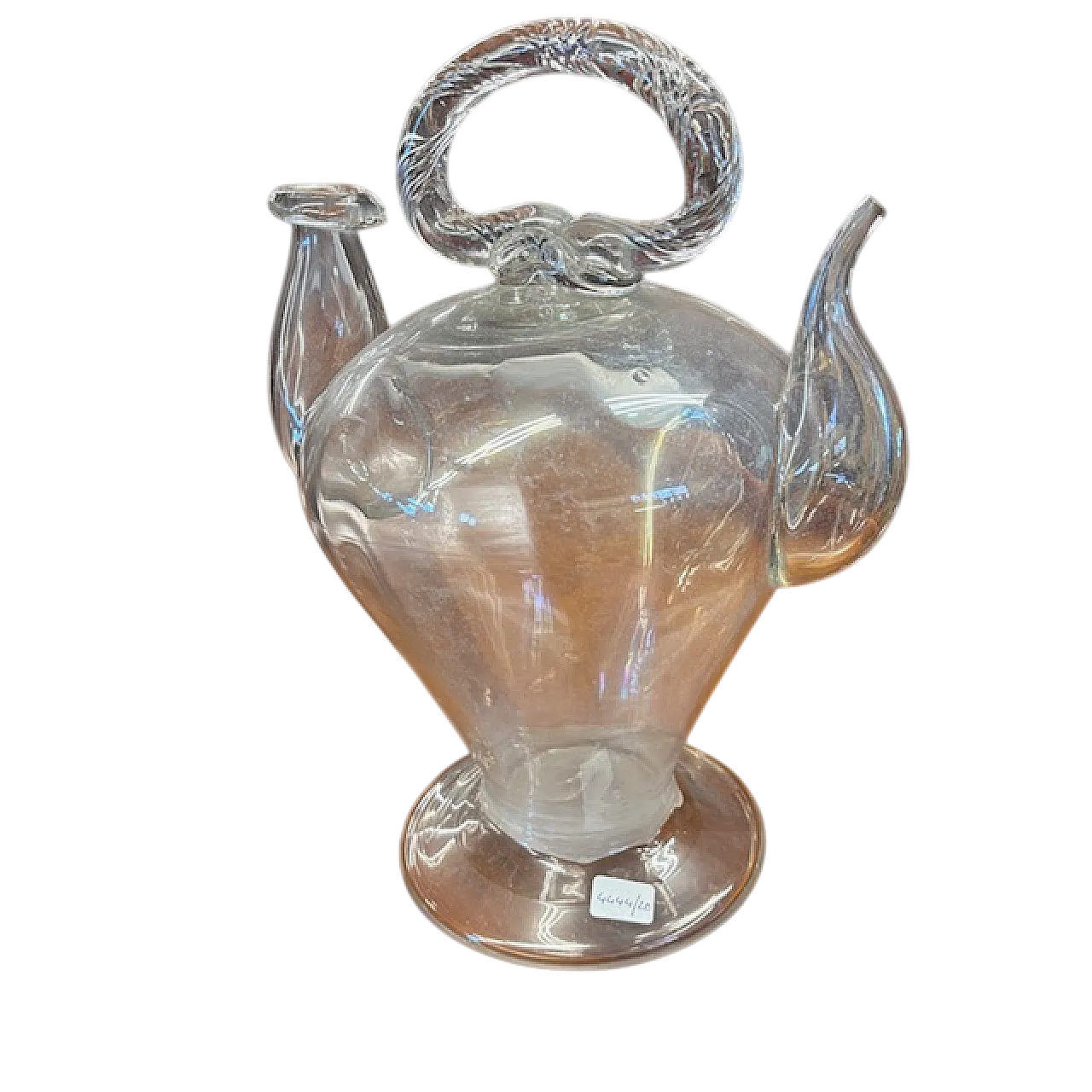 Antica brocca in vetro soffiato per acqua santa, '700 9