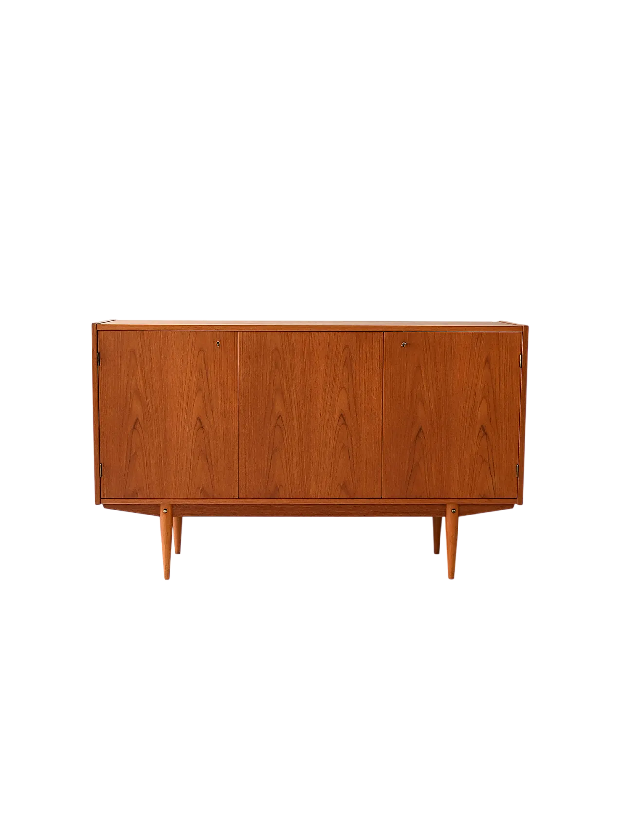 Scandinavian Highboard in Teak with triple compartment 11