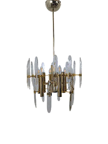 Lampadario mid-century in stile Sciolari, anni 60