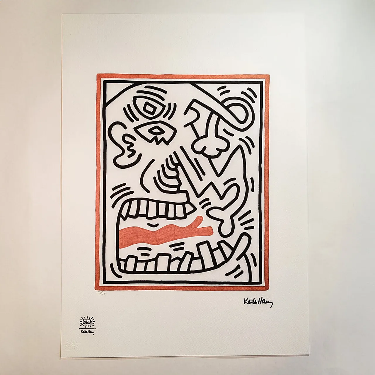 Keith Haring Limited Edition Lithograph numbered in pencil, 1990s 1