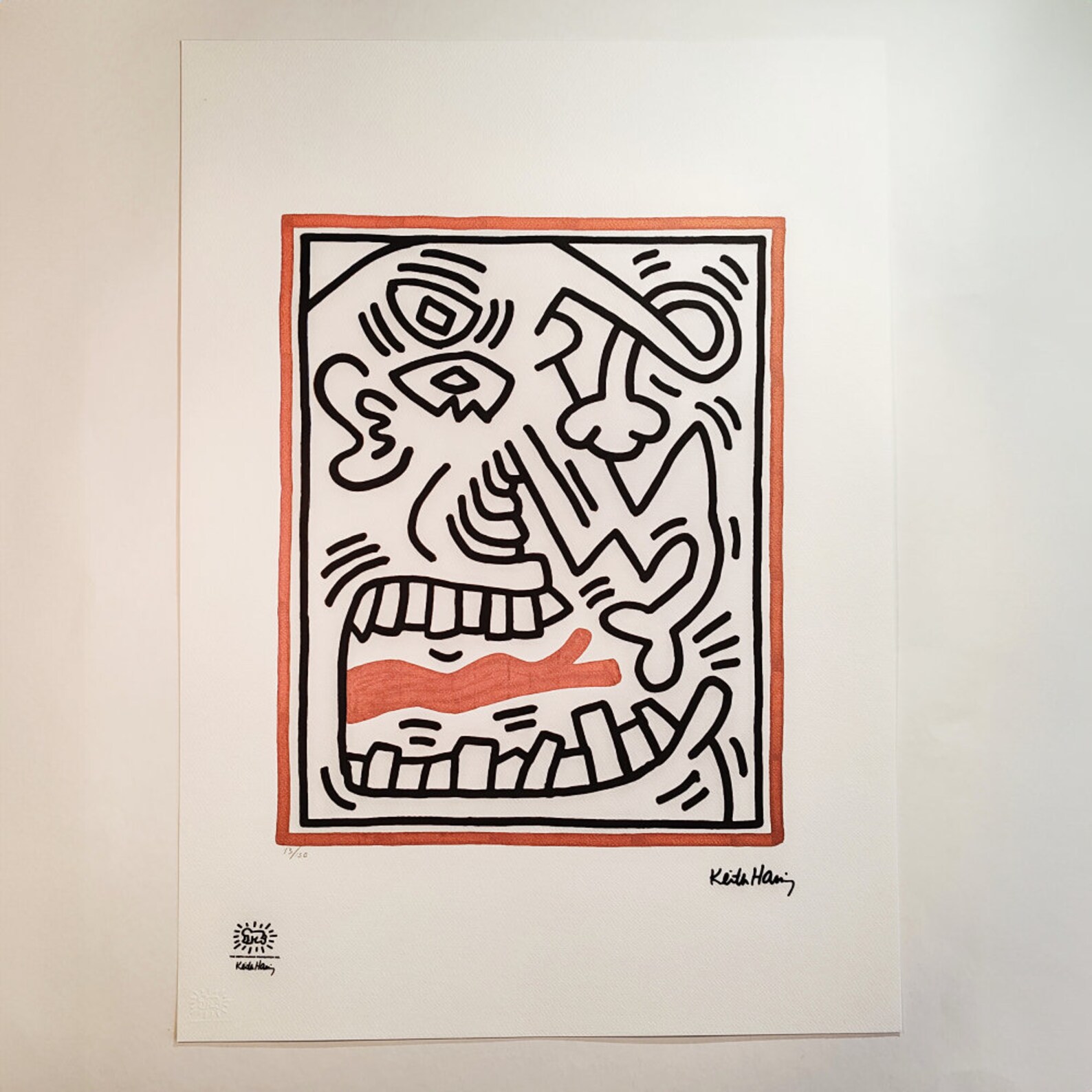 Keith Haring Limited Edition Lithograph numbered in pencil, 1990s