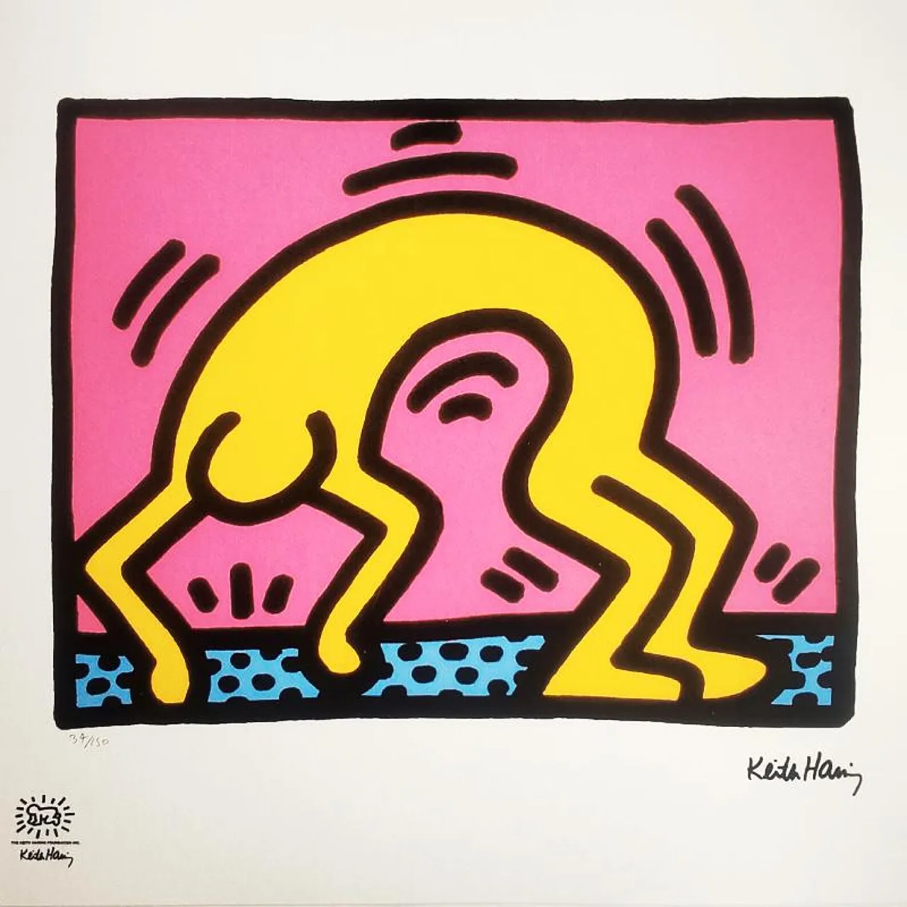 Keith Haring Limited Edition Lithograph numbered in pencil, 1990s 1