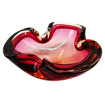 Pink ashtray in Murano glass by Flavio Poli for Seguso, 1960s