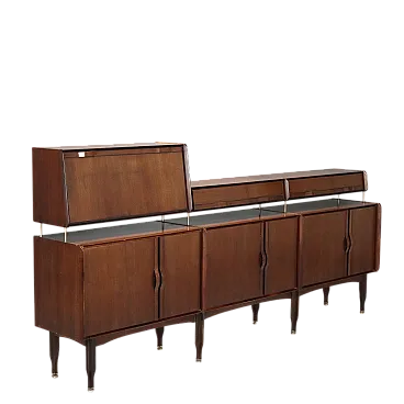 Credenza con impiallacciatura di legno esotico, '900
