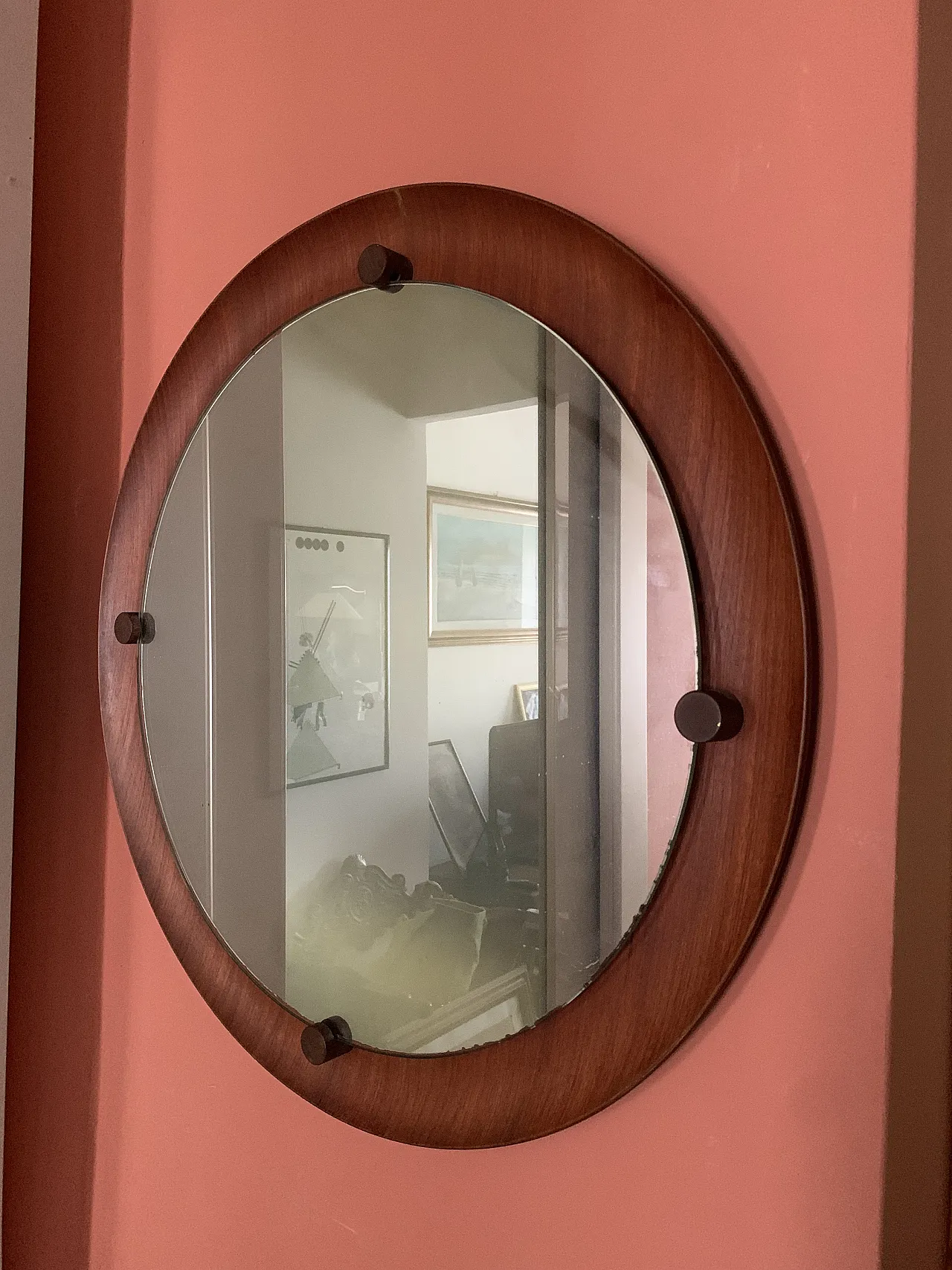 Specchio in teak  produzione italiana, anni ‘60 1