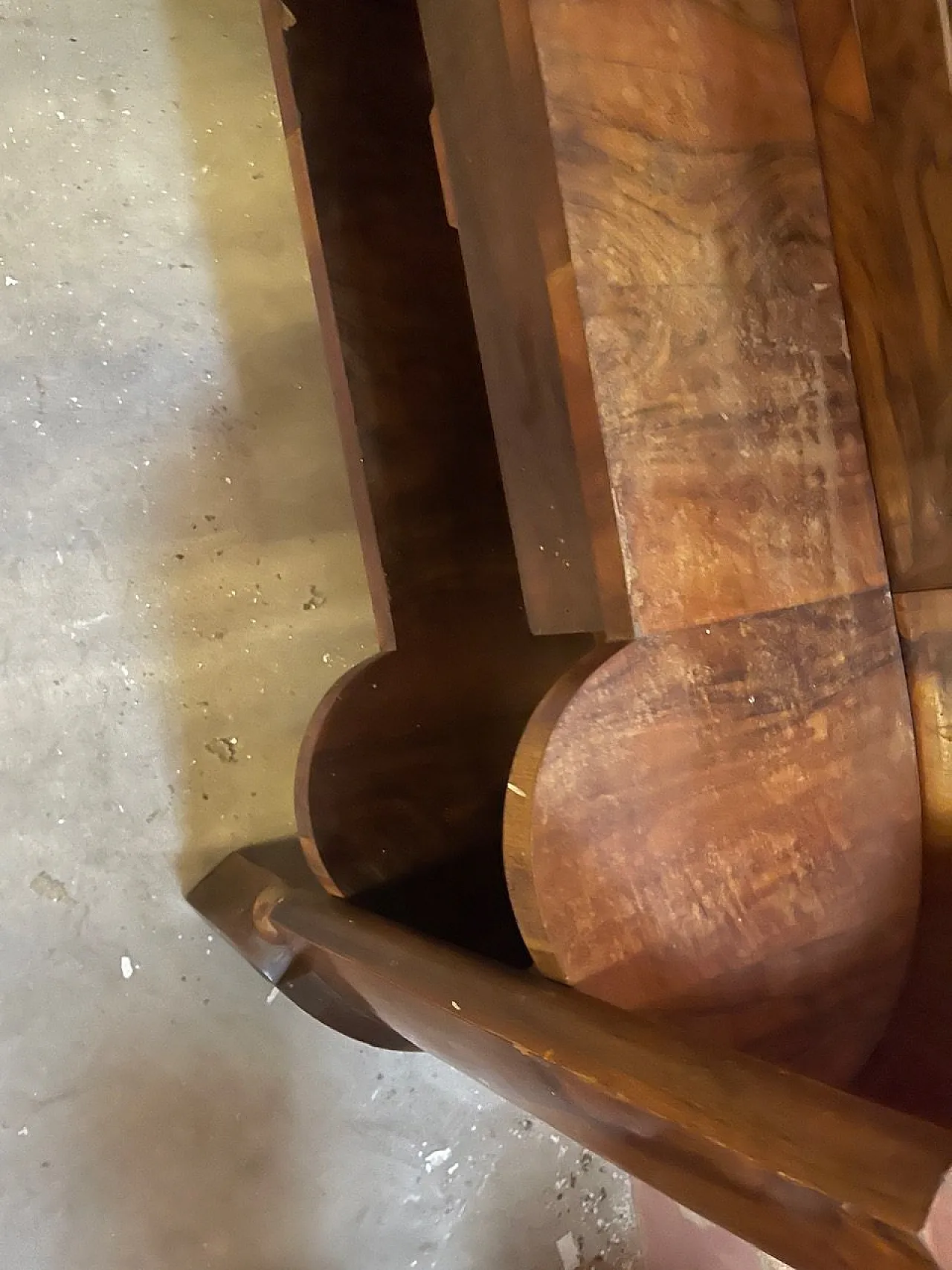 Toeletta in legno Art Déco con specchio regolabile, anni '50 8