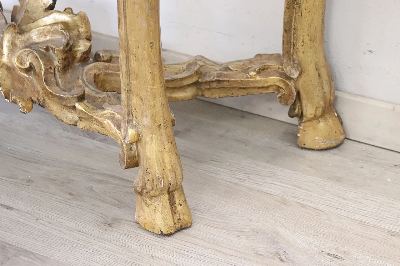 Gilded and carved LouiS XV console, 18th century 8