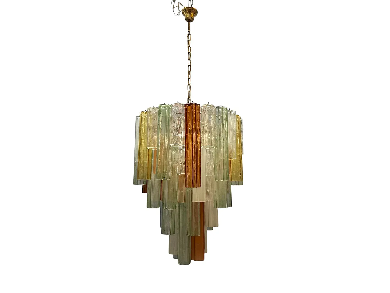 Large Murano Glass Tronchi Chandelier by Paolo Venini, Italy, 1970s 1