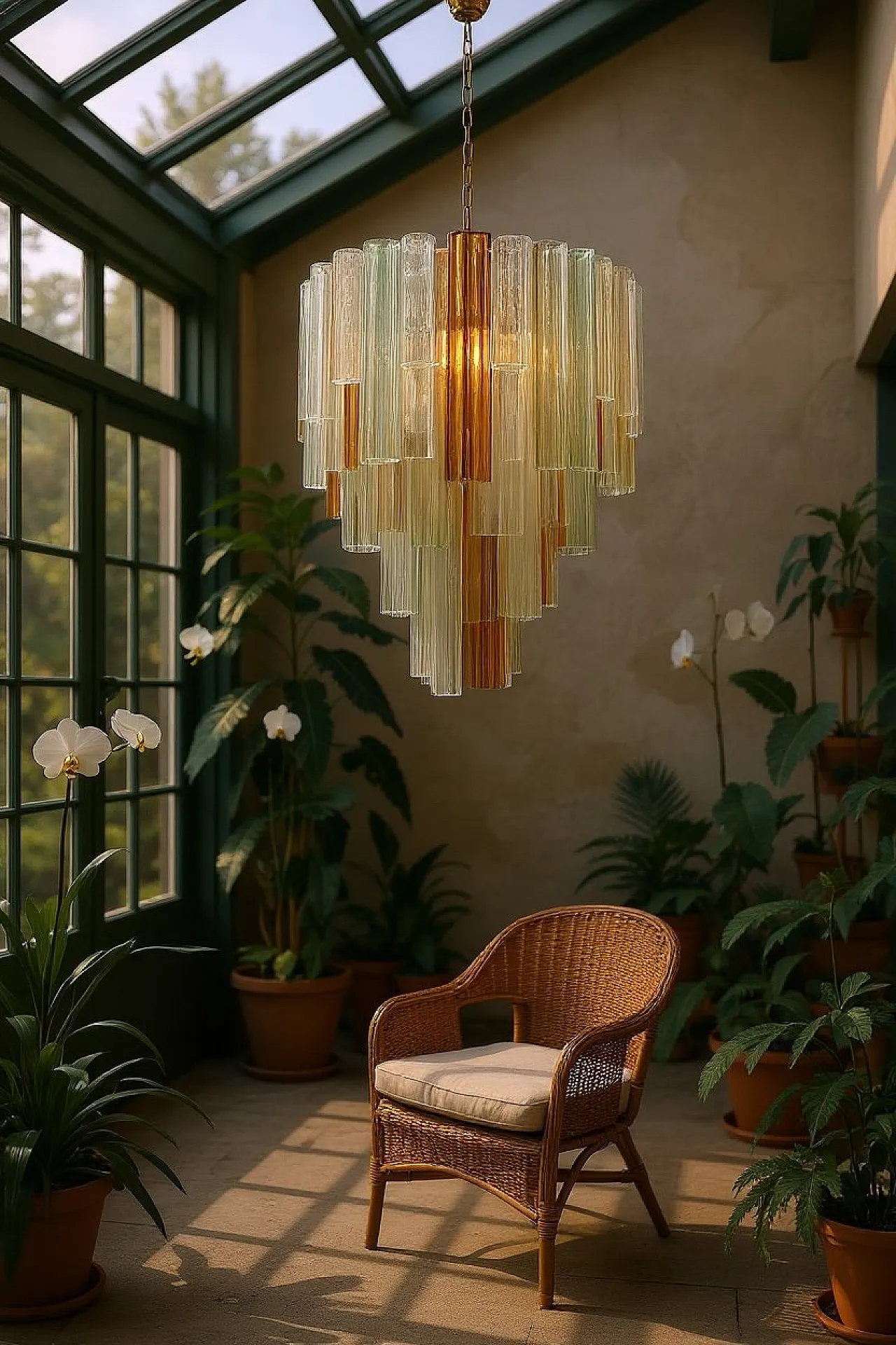 Large Murano Glass Tronchi Chandelier by Paolo Venini, Italy, 1970s 3