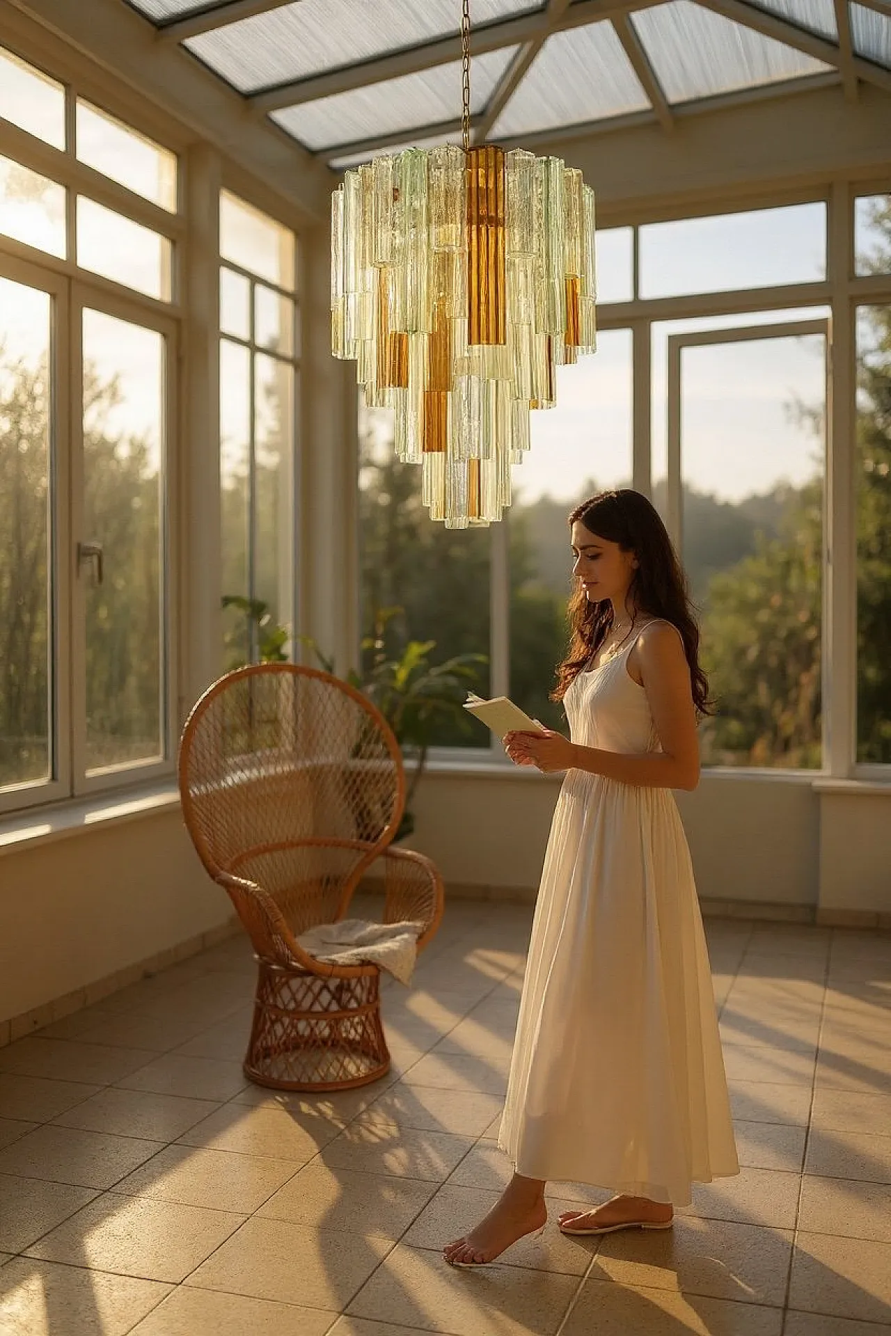 Large Murano Glass Tronchi Chandelier by Paolo Venini, Italy, 1970s 6