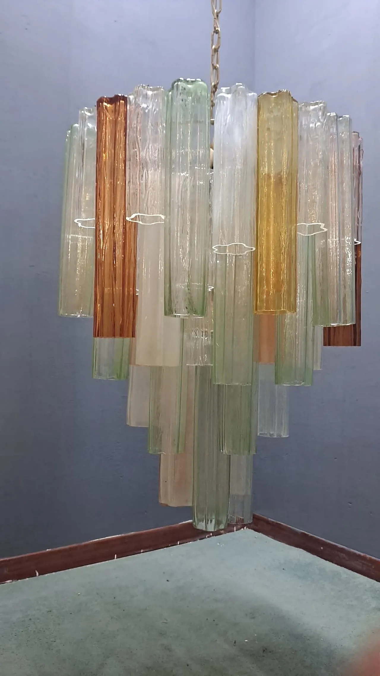 Large Murano Glass Tronchi Chandelier by Paolo Venini, Italy, 1970s 8