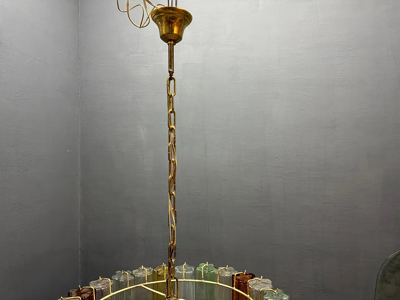 Large Murano Glass Tronchi Chandelier by Paolo Venini, Italy, 1970s 9