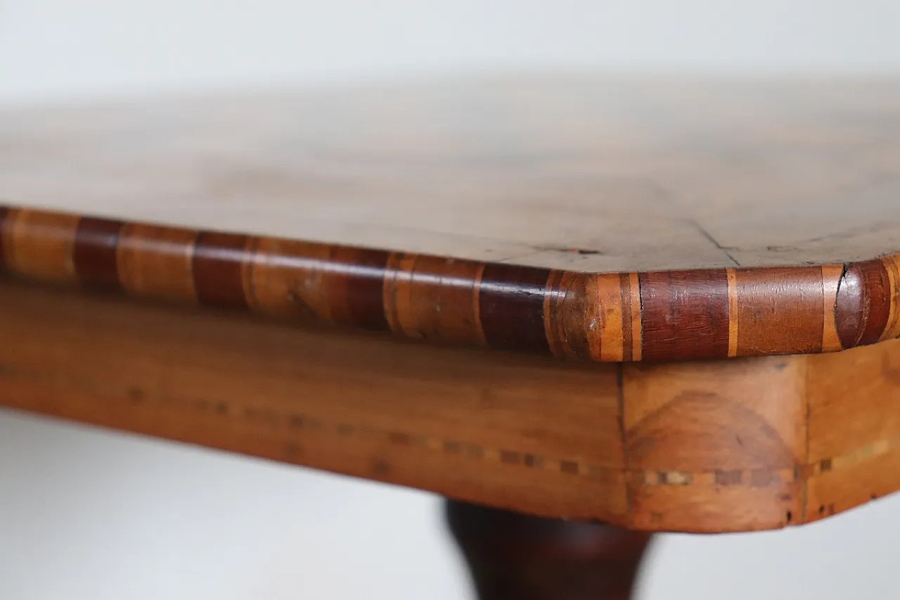Inlaid walnut coffee table, 19th century 7