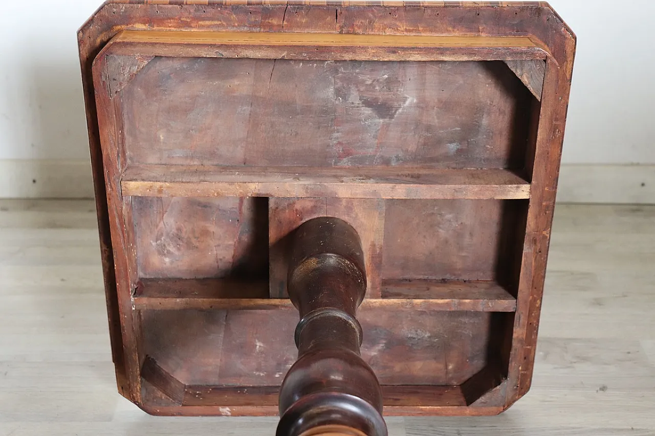 Inlaid walnut coffee table, 19th century 10