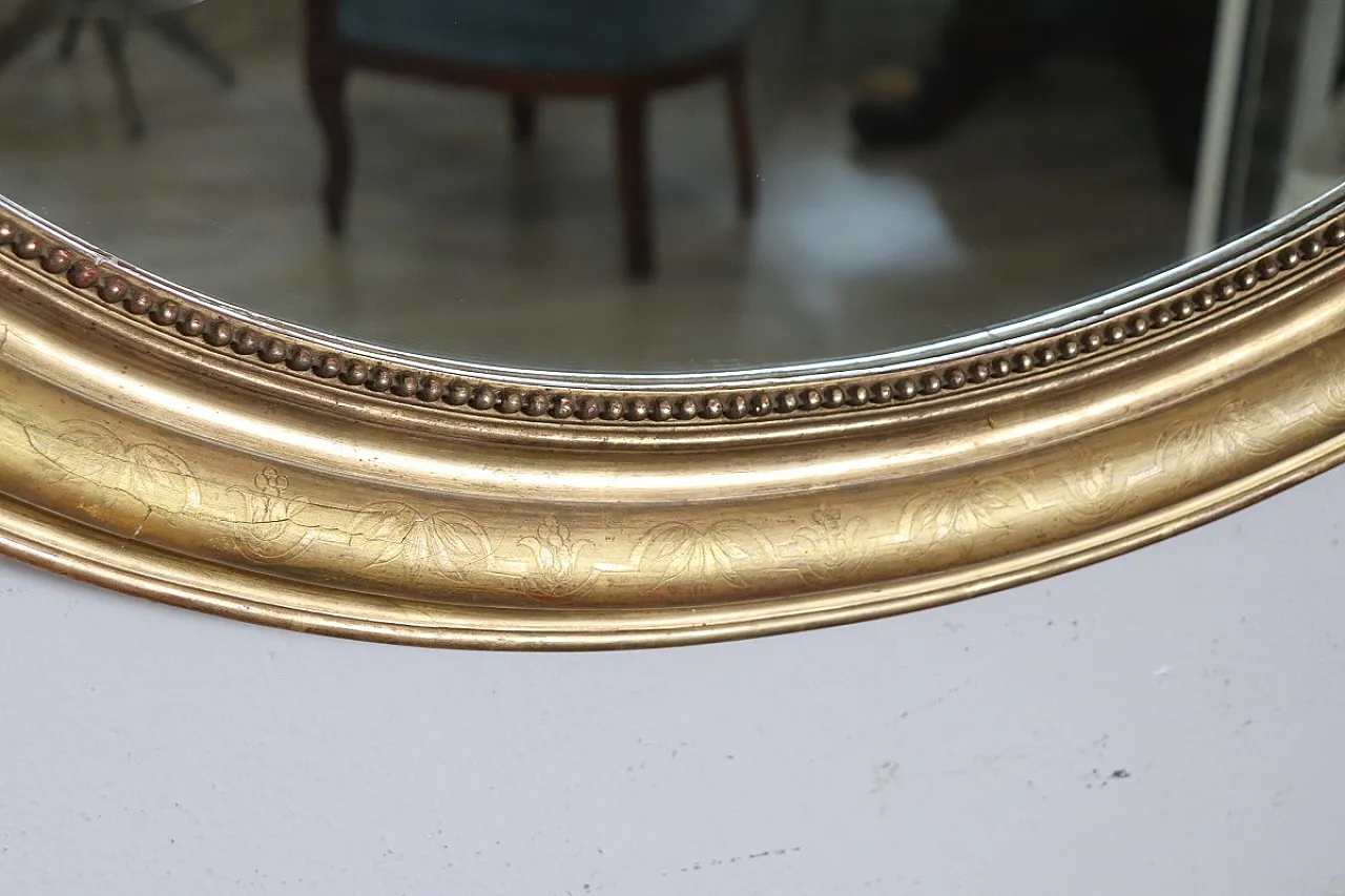 Specchiera ovale dorata, '800 6