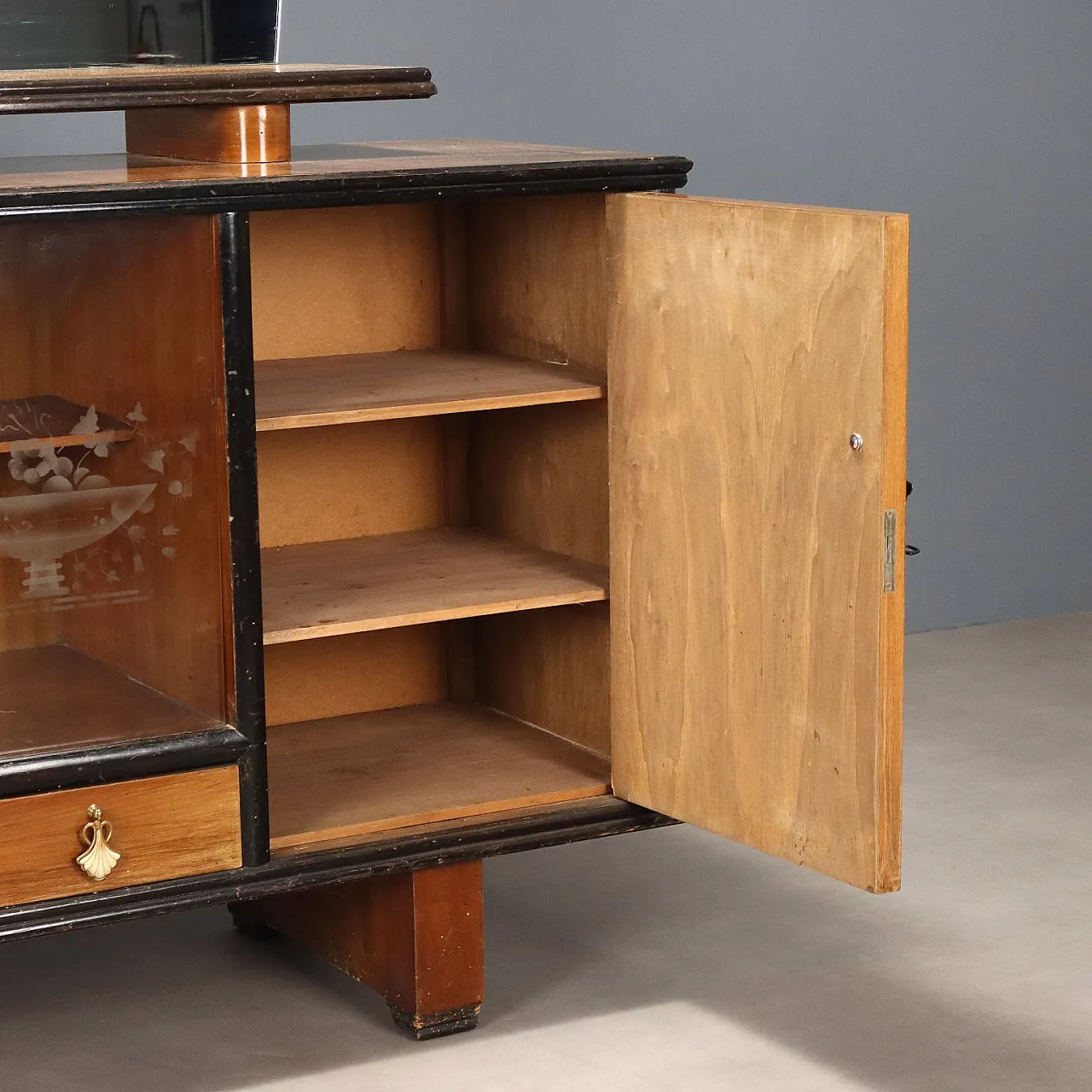Credenza con impiallacciatura in noce, '800 6
