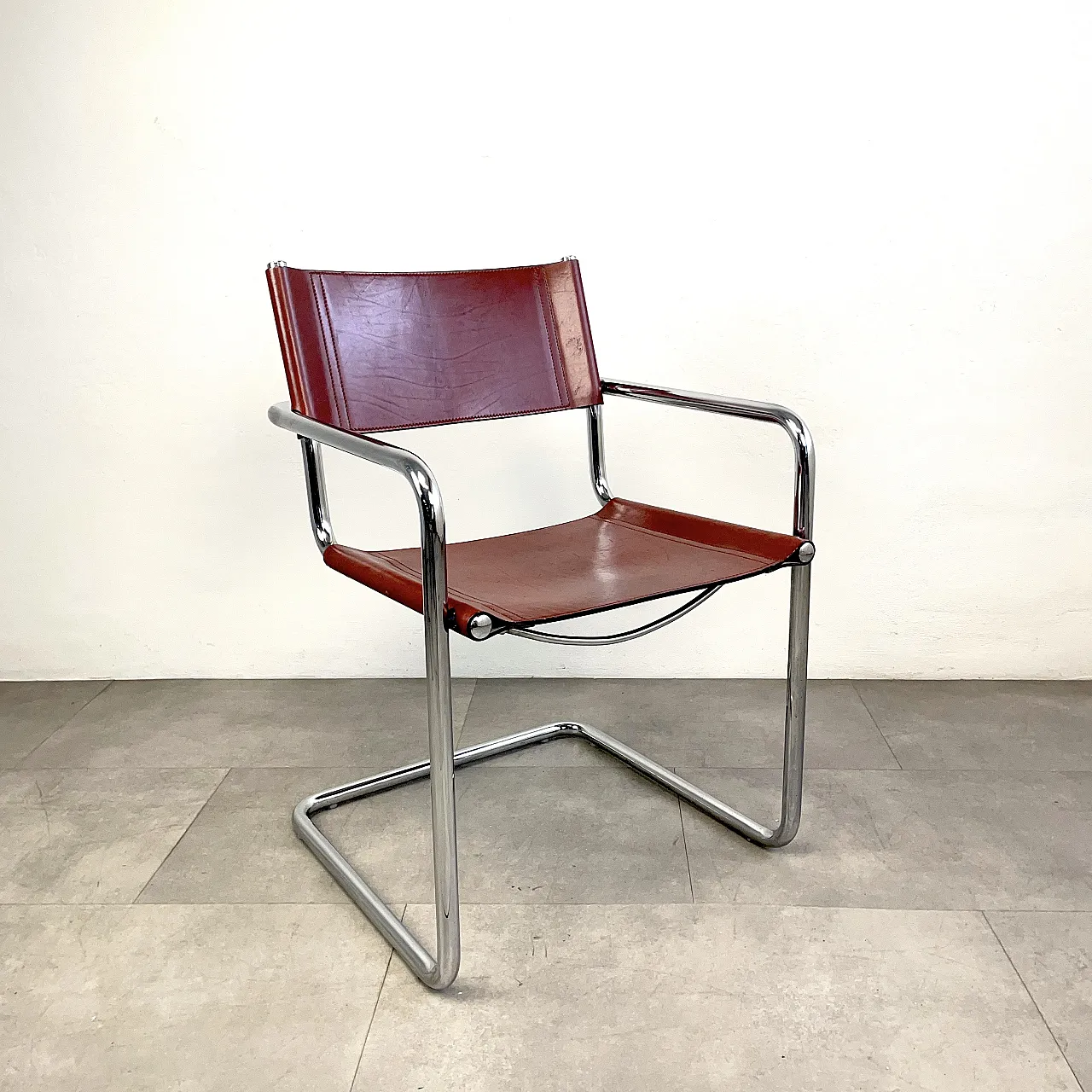 Sedia da scrivania in pelle MG5 di Matteo Grassi, Italia anni ‘60 1