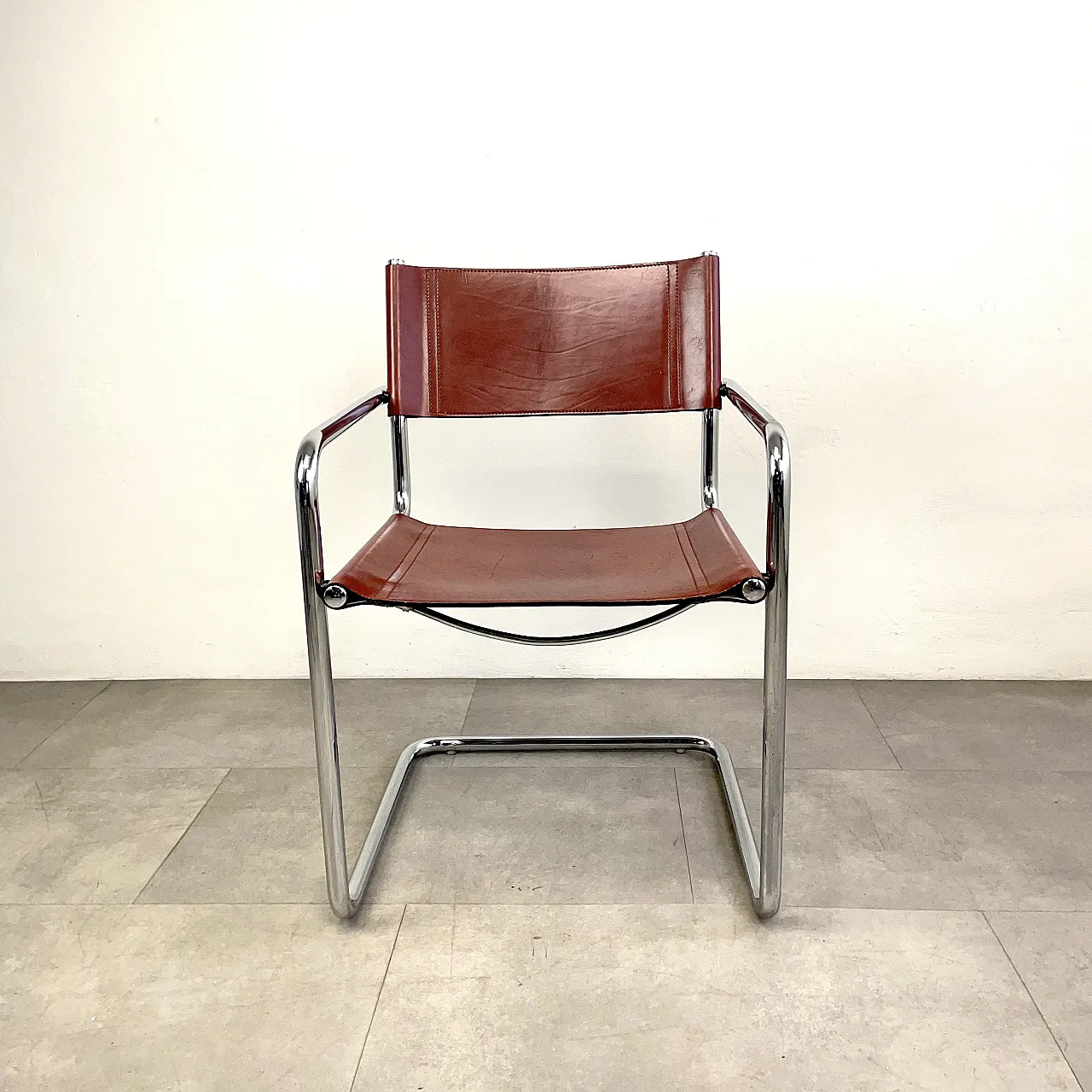 Sedia da scrivania in pelle MG5 di Matteo Grassi, Italia anni ‘60 2