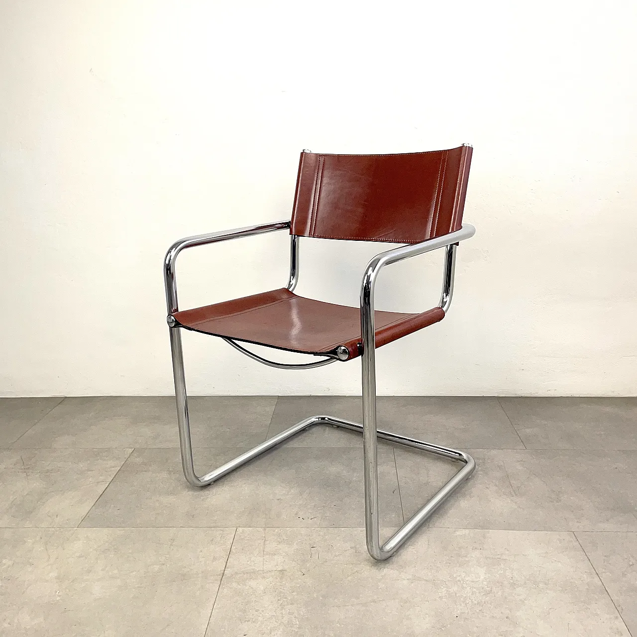 Sedia da scrivania in pelle MG5 di Matteo Grassi, Italia anni ‘60 3