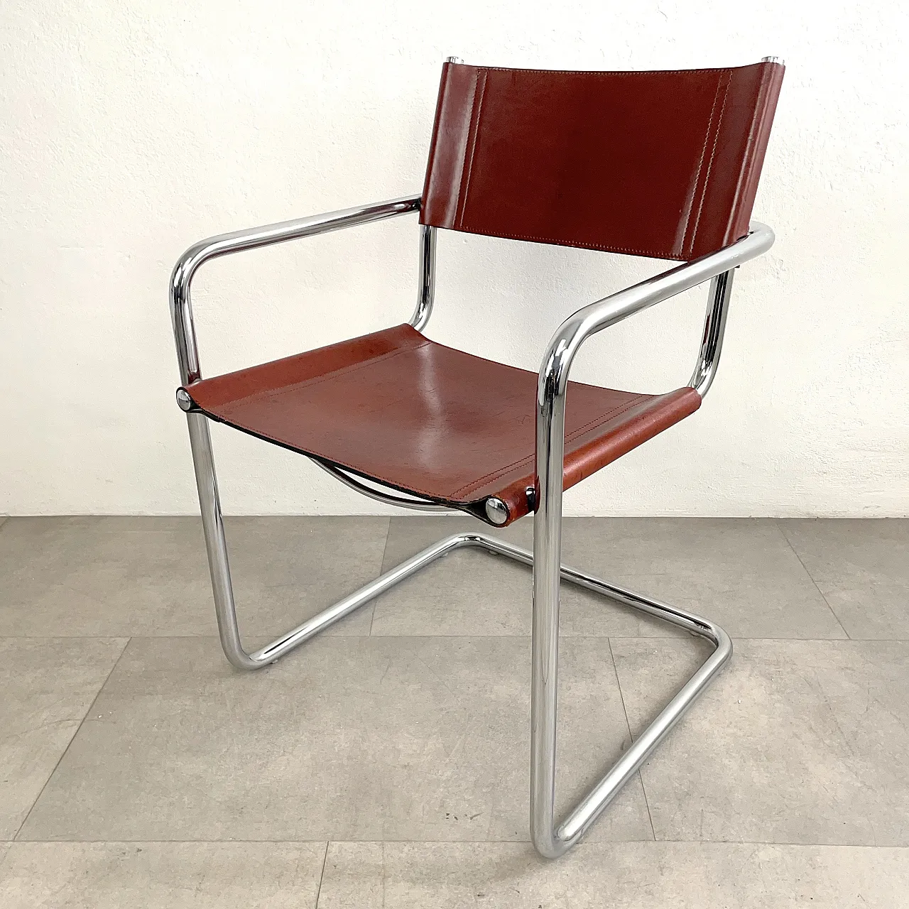 Sedia da scrivania in pelle MG5 di Matteo Grassi, Italia anni ‘60 7