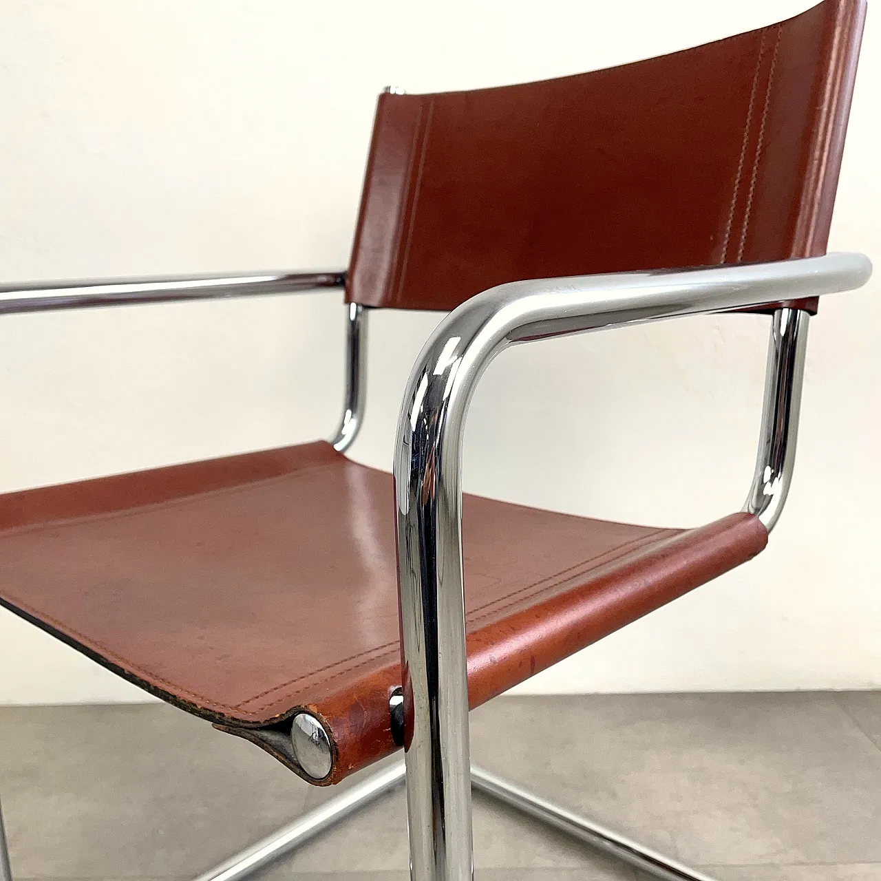 Sedia da scrivania in pelle MG5 di Matteo Grassi, Italia anni ‘60 8