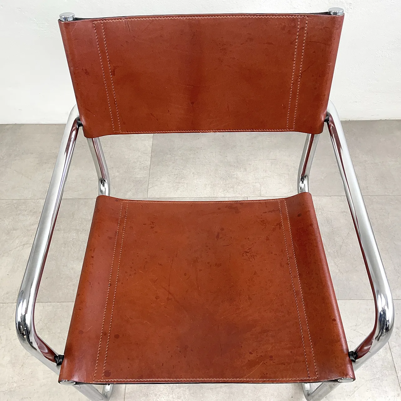 Sedia da scrivania in pelle MG5 di Matteo Grassi, Italia anni ‘60 9