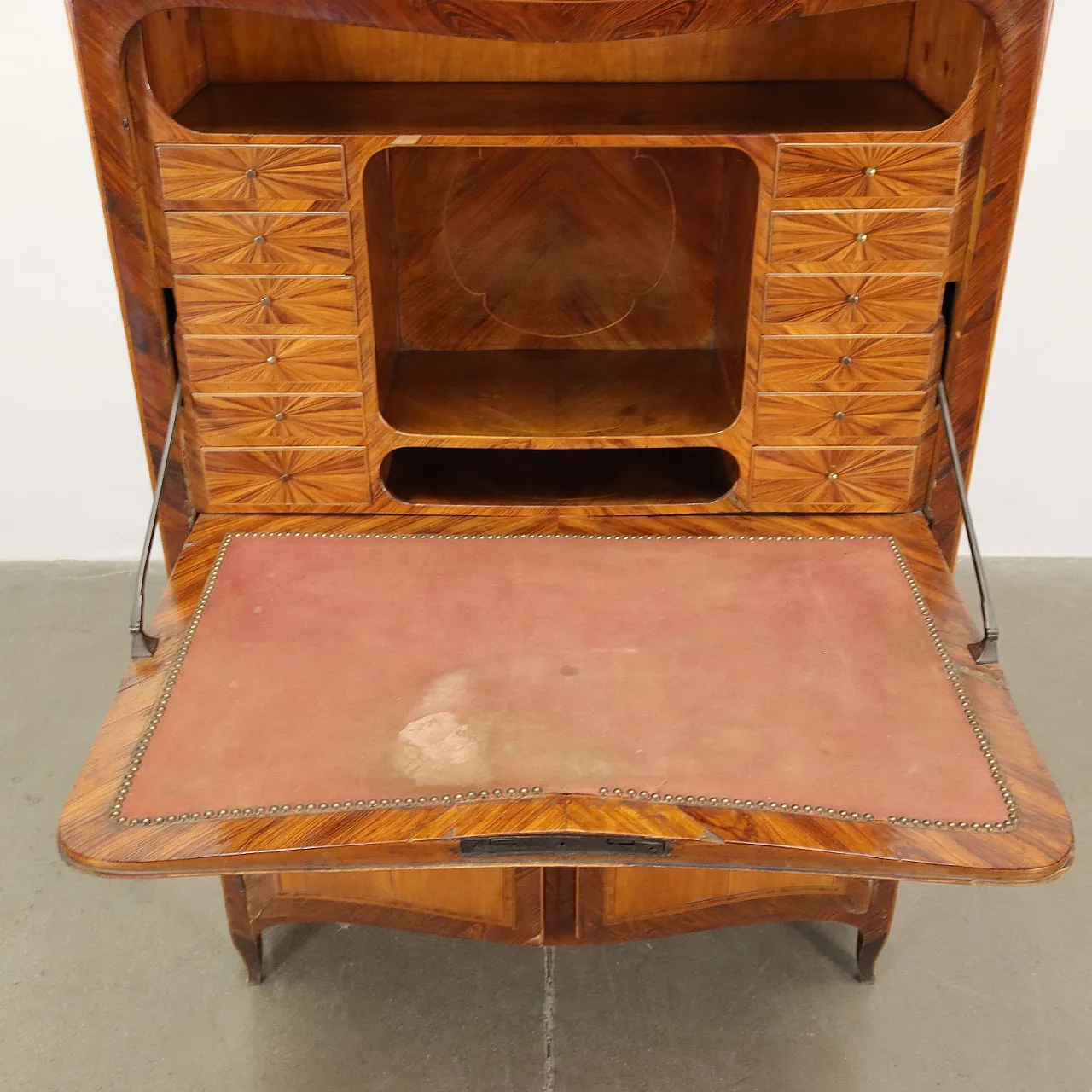 Secrétaire in legno con pianetto in marmo, '700 8