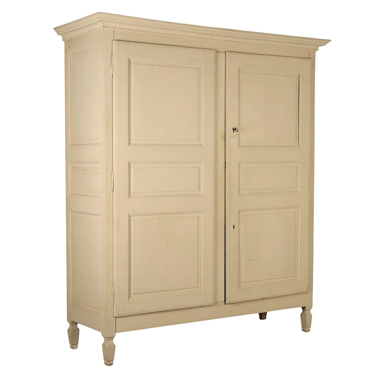 Armadio dispensa Direttorio in pioppo laccato bianco, fine '700 1