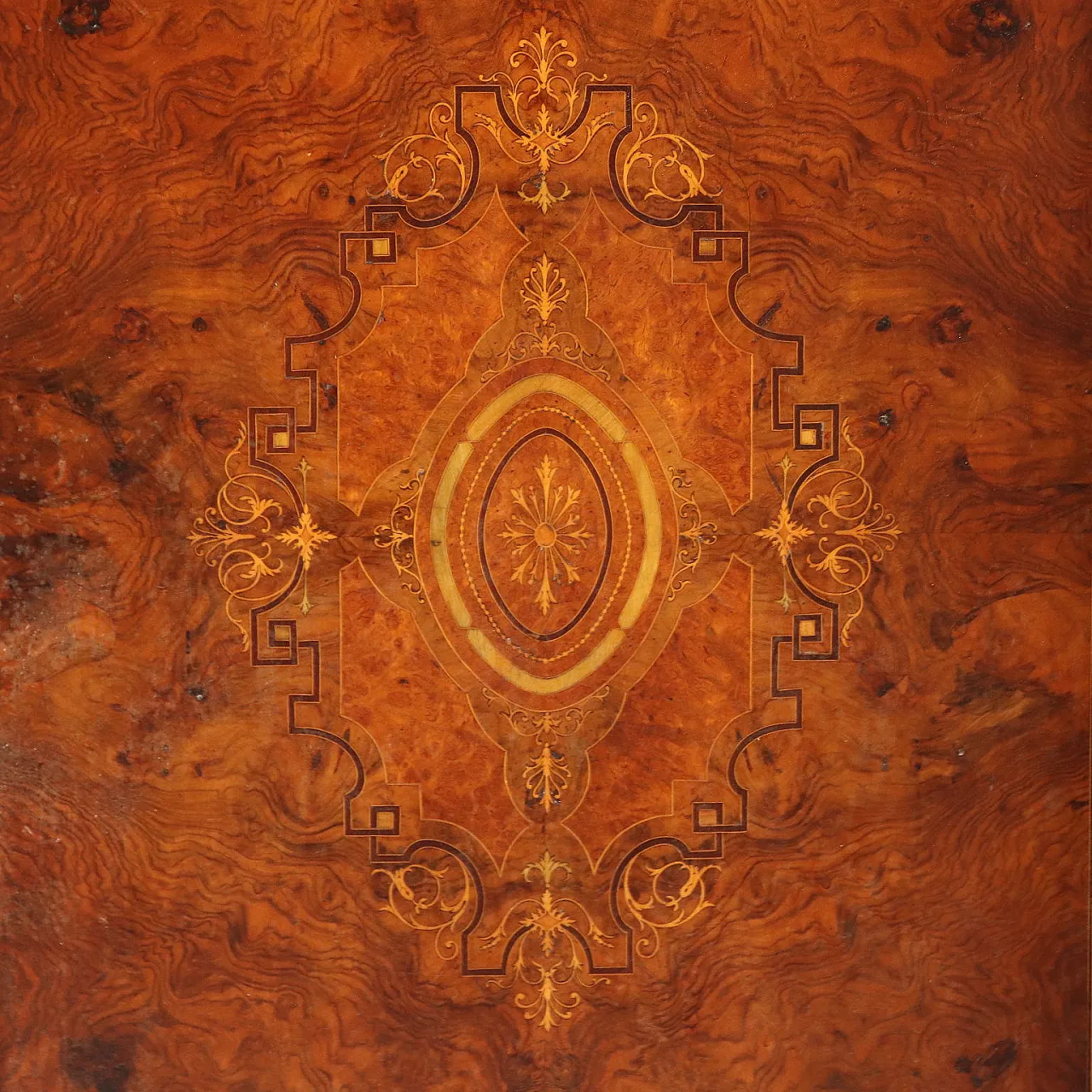 Walnut-root veneered cabinet in late Victorian style, late 19th century 9