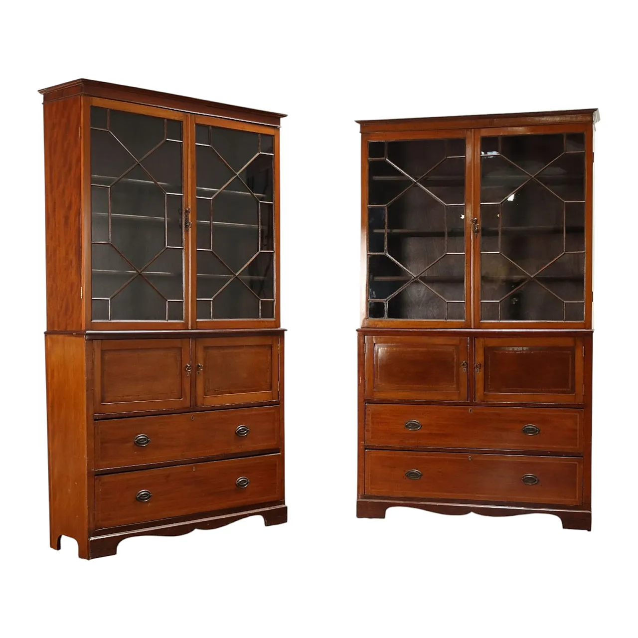 Pair of mahogany bookcases, 19th century 1