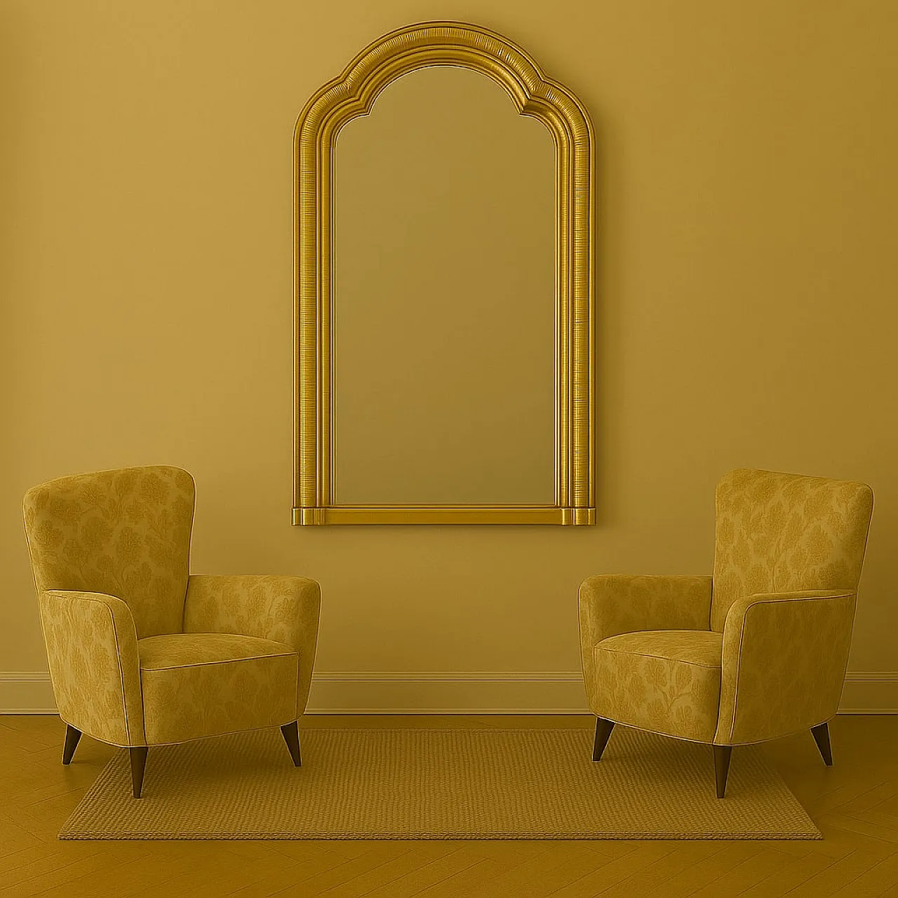 Caminiera in abete dorato di gusto eclettico, '800 2