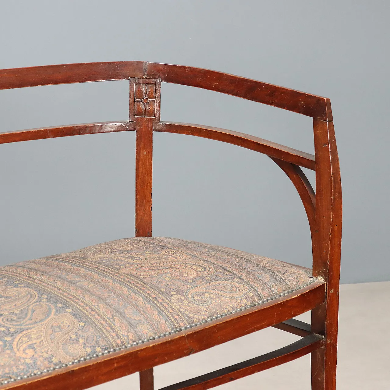 Sofa Art Nouveau in walnut and painted beech, 19th century 5