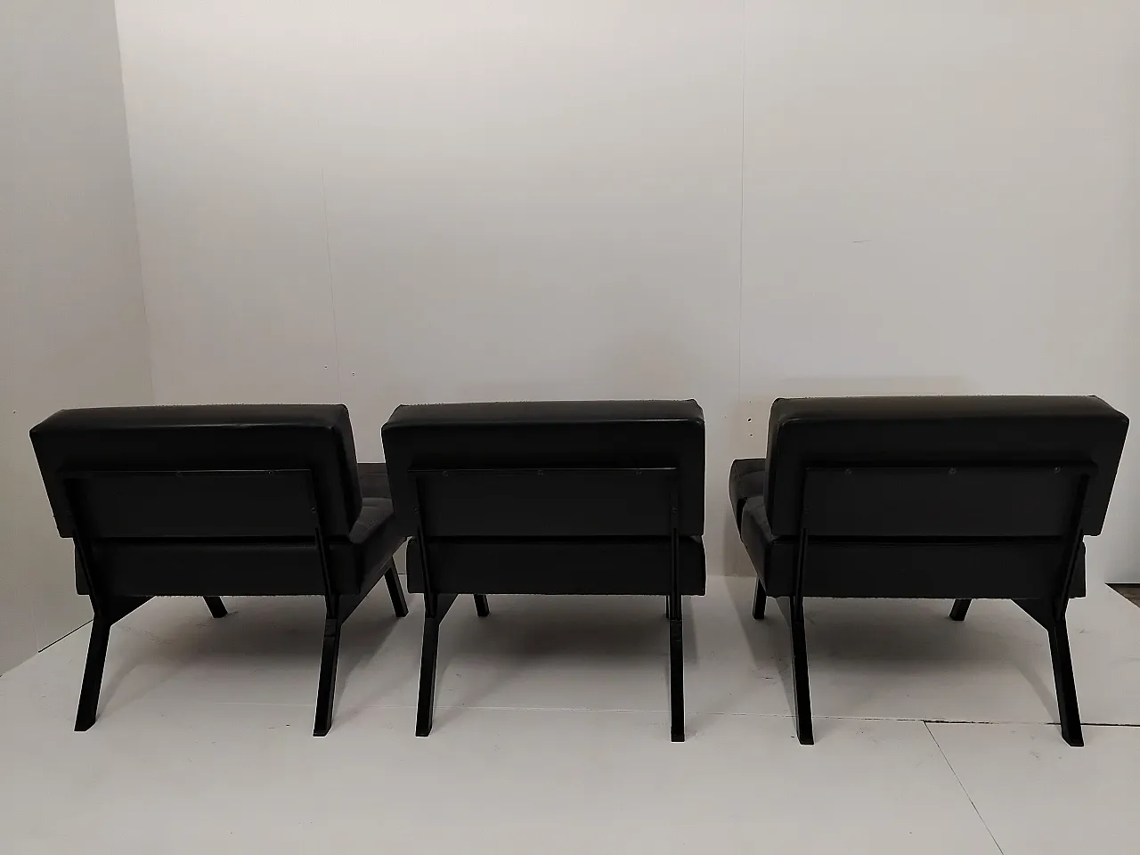 Salotto Rito Valla per Ipe similpelle verde scuro, anni '70 20