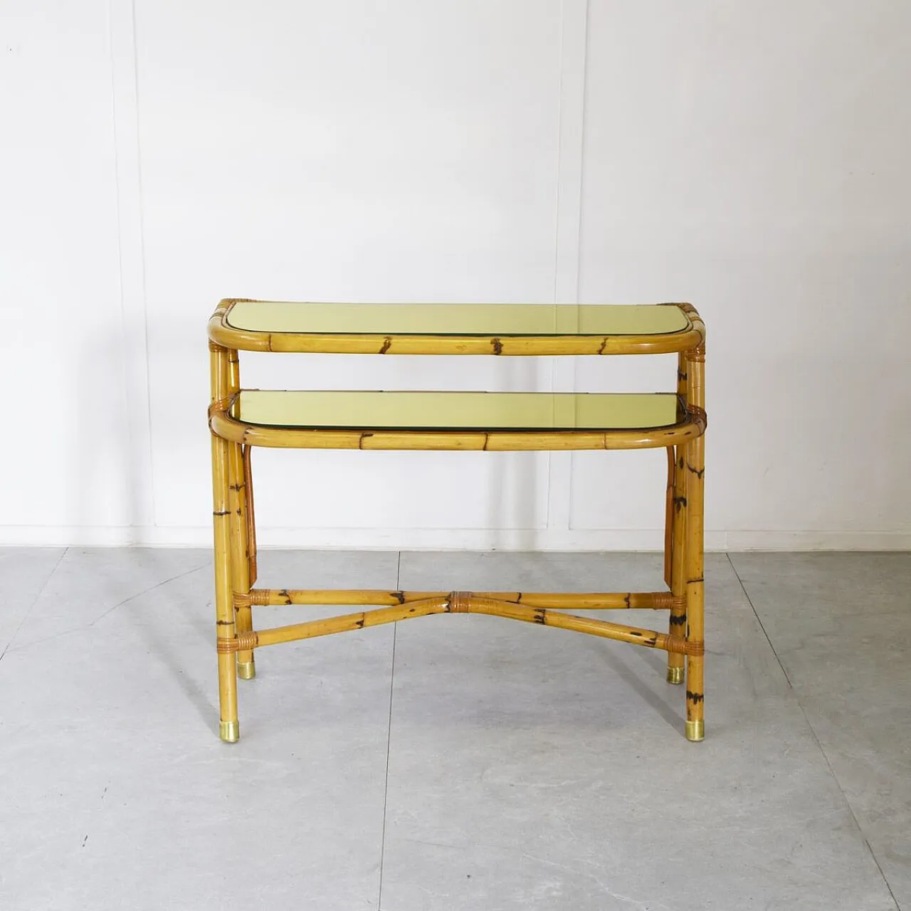 Mid-Century bamboo console table, 1960s 2