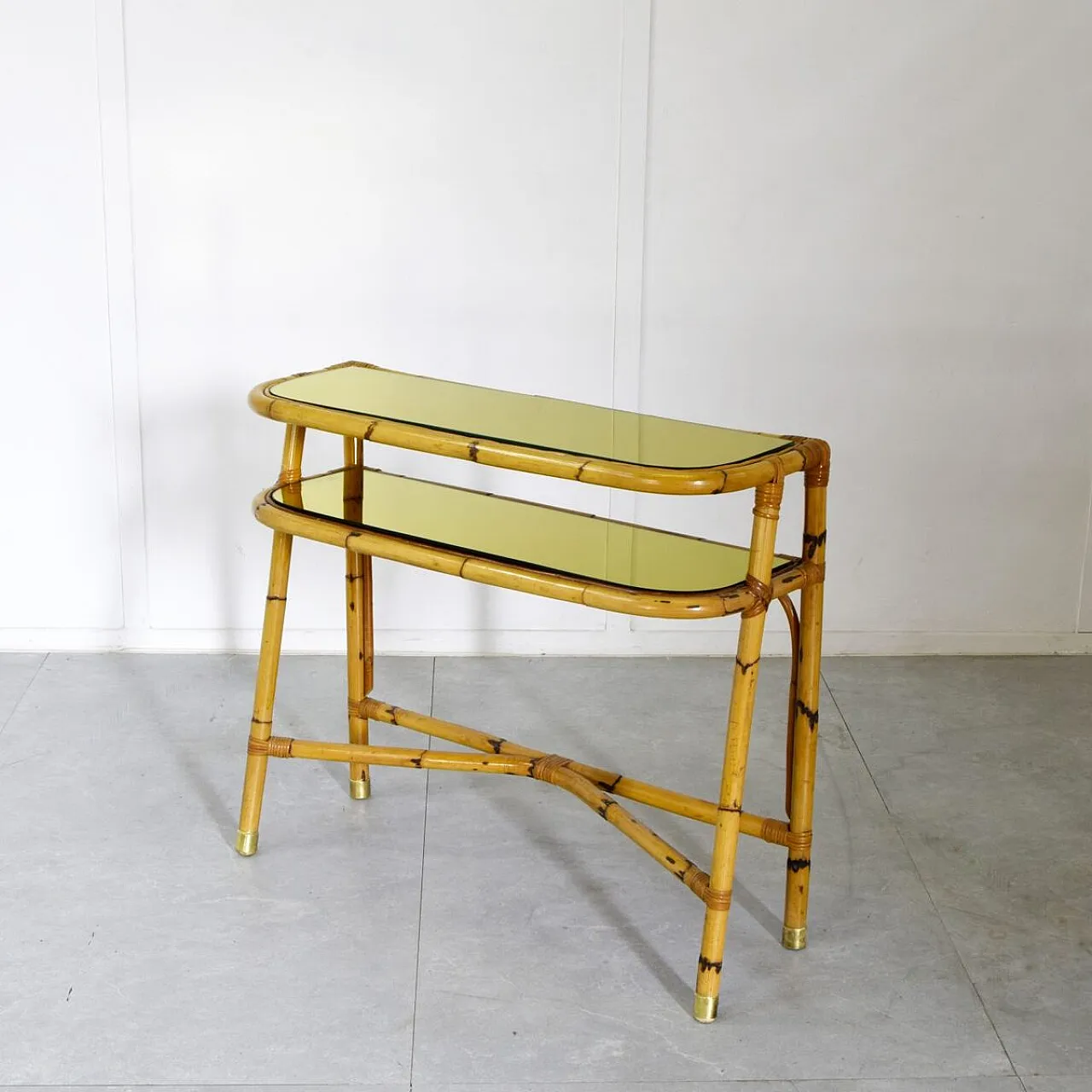Mid-Century bamboo console table, 1960s 4