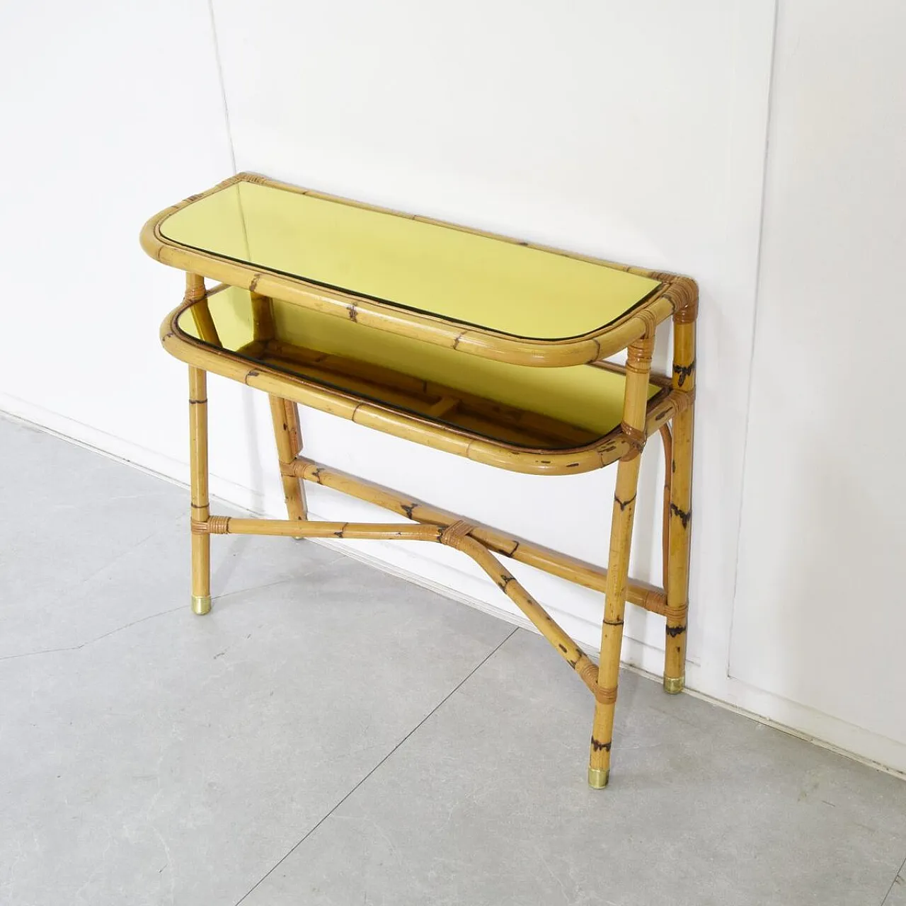 Mid-Century bamboo console table, 1960s 7