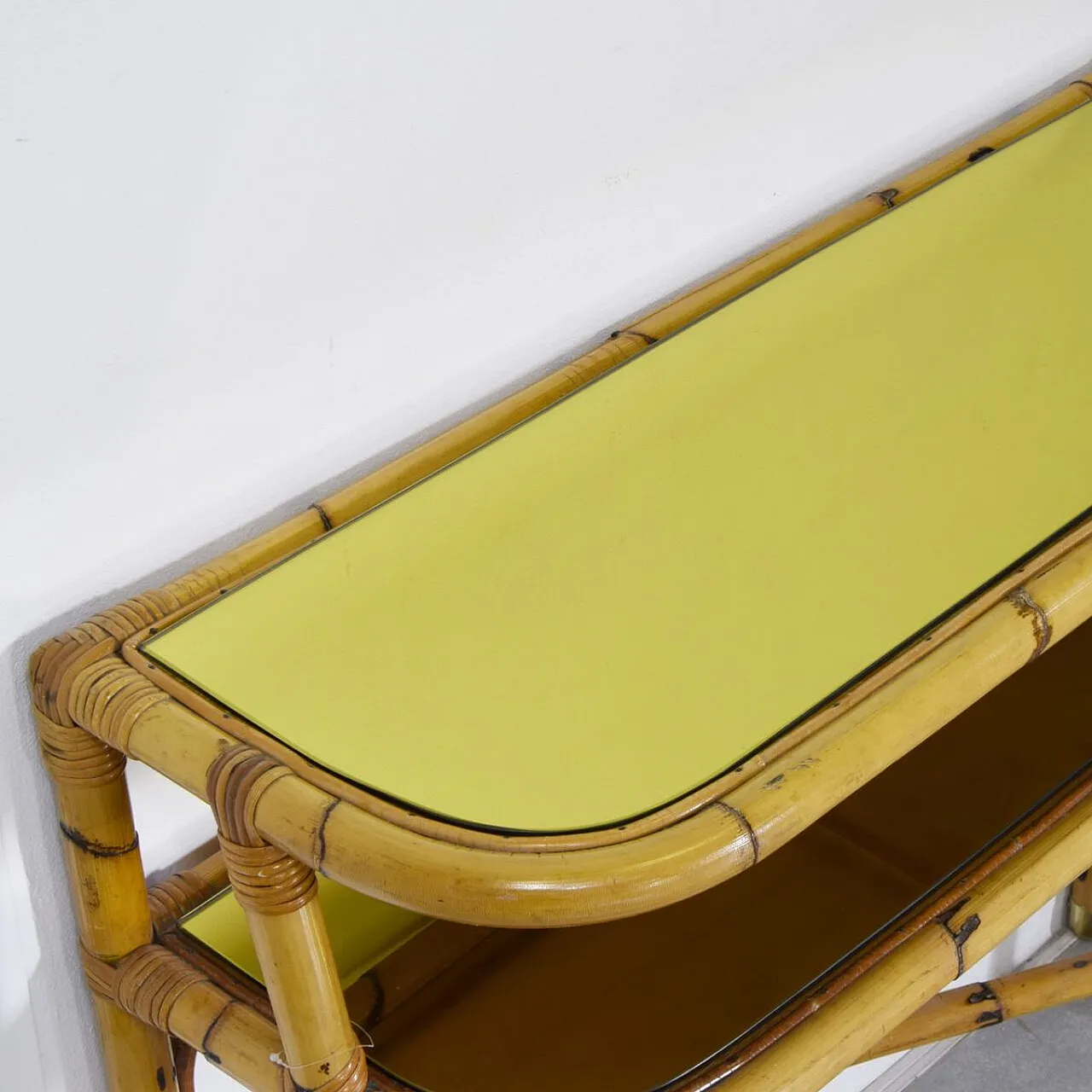 Mid-Century bamboo console table, 1960s 9