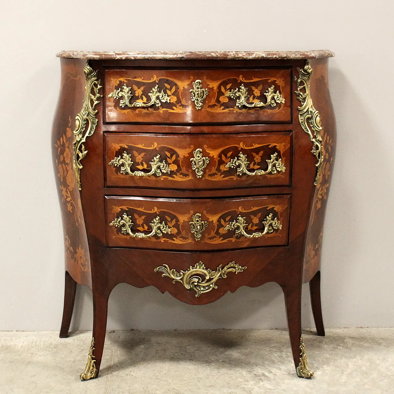 Napoleon III chest of drawers inlaid 19th century 2