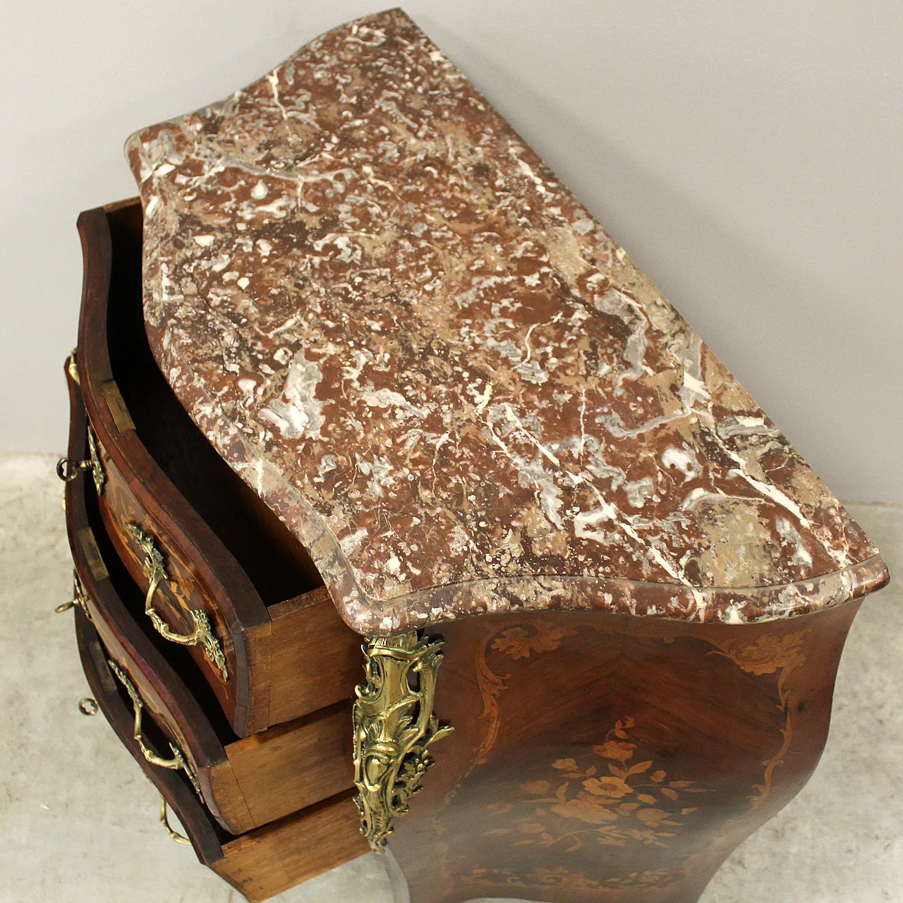 Napoleon III chest of drawers inlaid 19th century 15